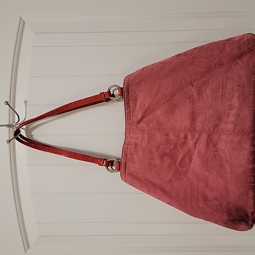 Coach Pink Poppy Shoulder Tote Bag - Picture 2 of 9